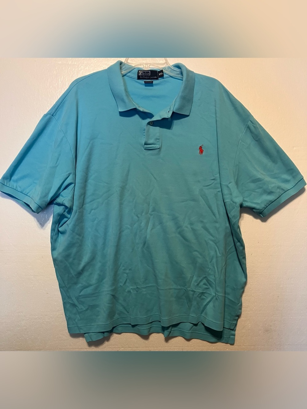 Ralph Lauren Men’s XXL Aqua Polo with Red Pony Embroidery